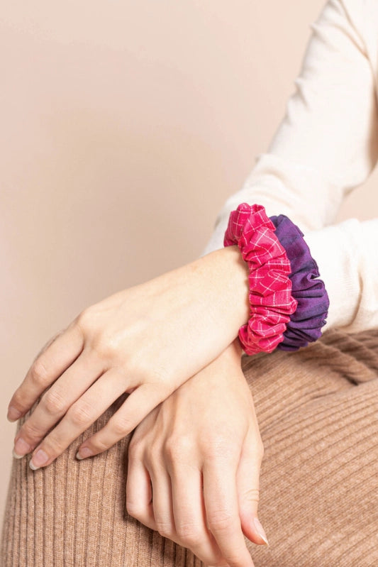 2 chouchous en soie - rose