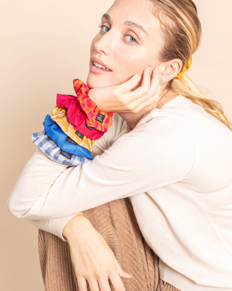 2 chouchous en soie -  fushia