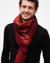 Echarpe Dégradée en soie laine bordeaux